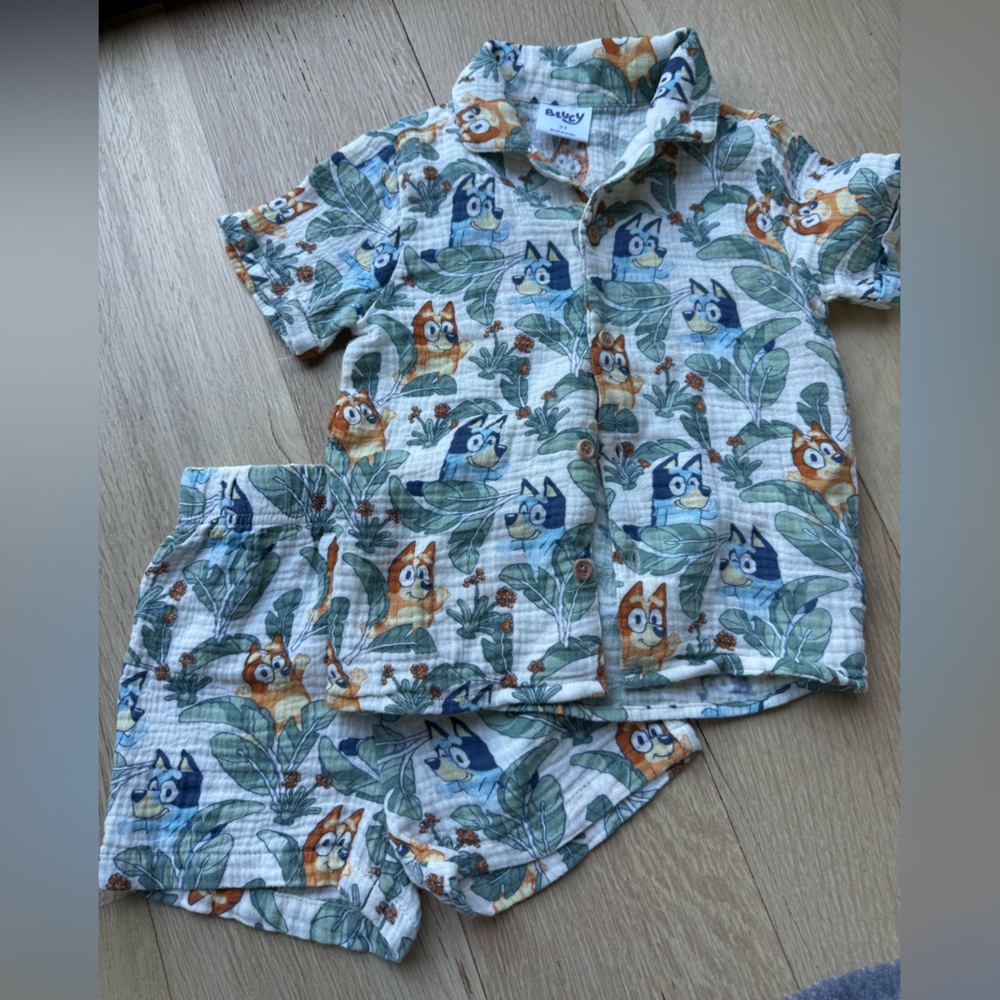 Bluey Kids Leafy Print Matching Set